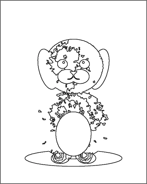 The white puppy with 12 colors: head, ears and body outlines are back, with some fur areas