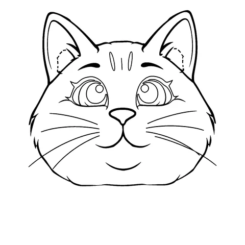 Big cat face coloring page