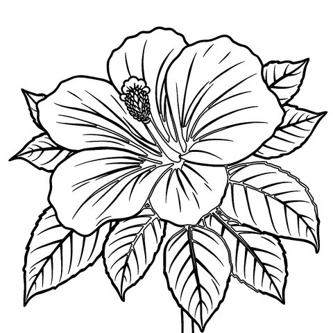 Hibiscus coloring page