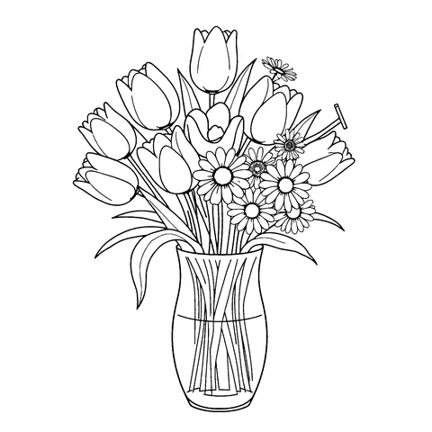 Flowers coloring page