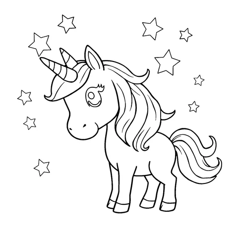 Unicorns coloring page